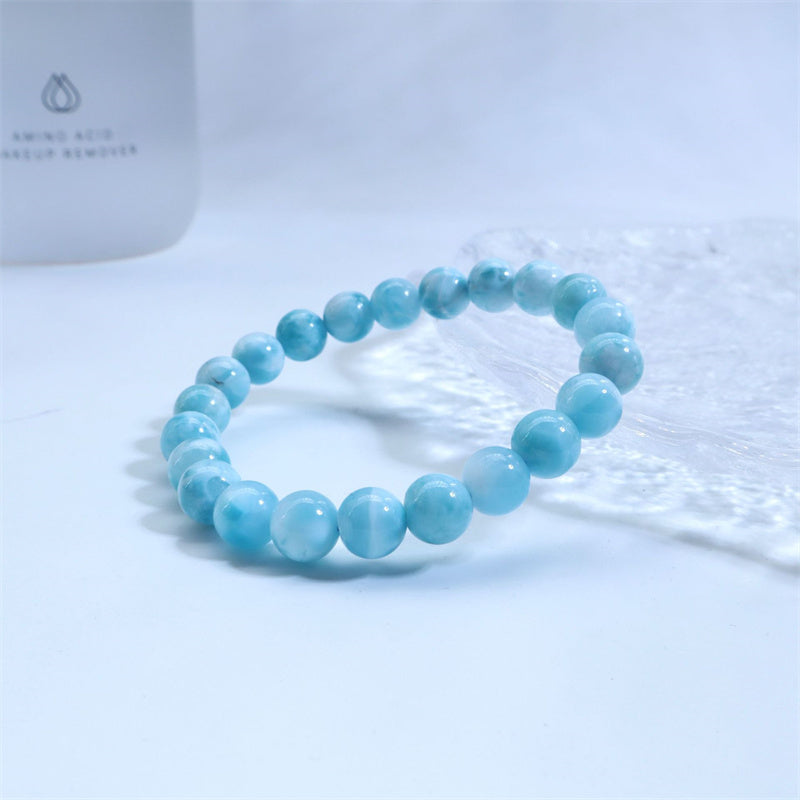 Pulsera de la confianza y la sabiduría de larimar natural Mythstone 