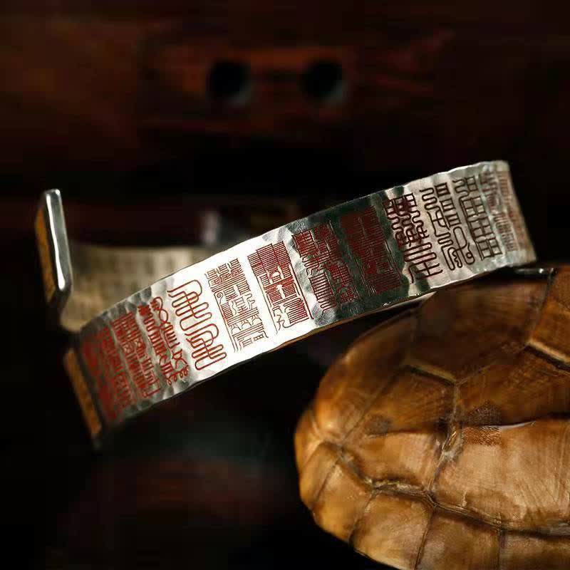 Brazalete de cobre con letras Mythstone para curación y equilibrio