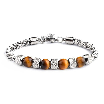 MythStone Black Onyx Tiger Eye Bead Courage Bracelet