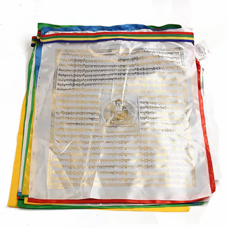 Mythstone Tibetan 5 Colors Windhorse Buddha Scriptures Auspicious Outdoor Prayer Flag