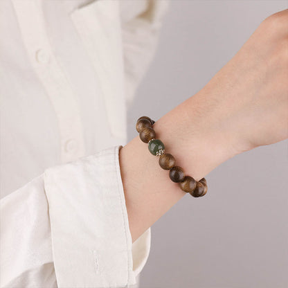 Mythstone Agarwood Good Luck Glazed Strength Bracelet