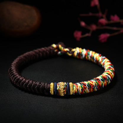 MythStone Tibetan Handmade Multicolored Thread King Kong Knot Strength Braid String Bracelet