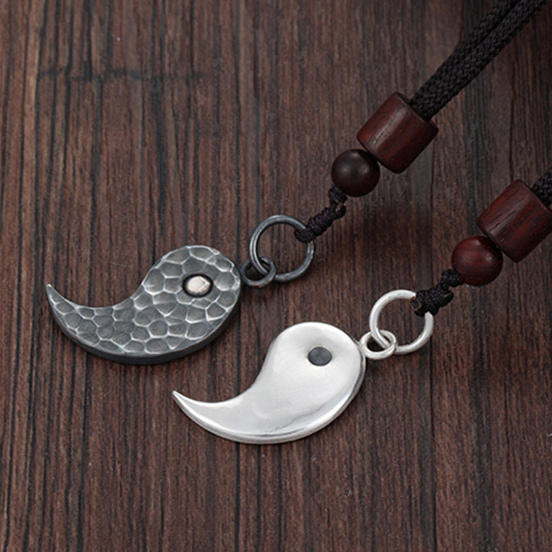 Mythstone 990 Sterling Silver Yin Yang Balance Harmony Necklace Pendant