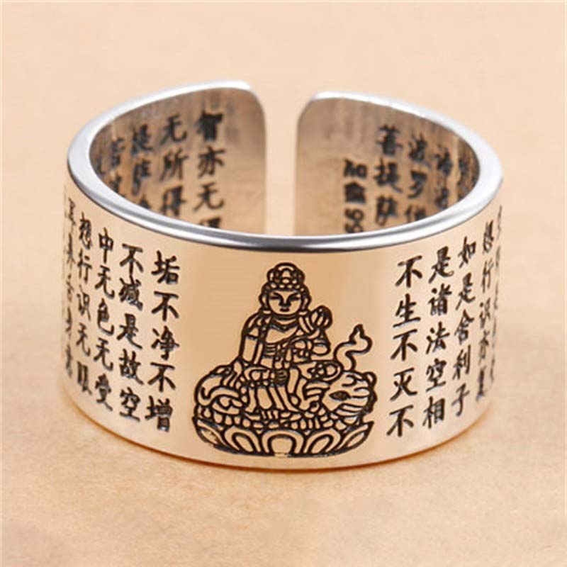 Mythstone FengShui Buddha Chinese Zodiac Protection Adjustable Ring