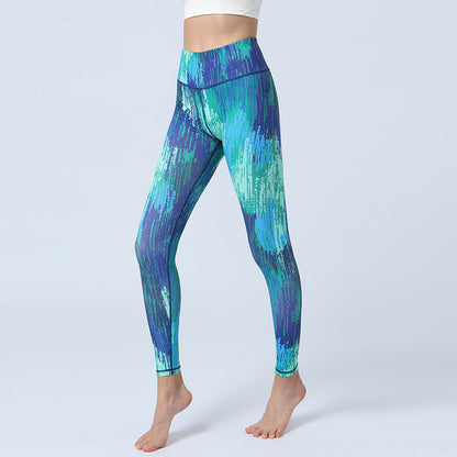 Pantalones con estampado de hojas de Mythstone, mallas deportivas de cintura alta para yoga y fitness, pantalones de yoga para mujer 