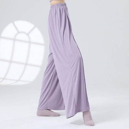 Mythstone Solid Color Loose Wide Leg Pants Dance Women's Yoga Pants