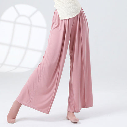 Mythstone Solid Color Loose Wide Leg Pants Dance Women's Yoga Pants