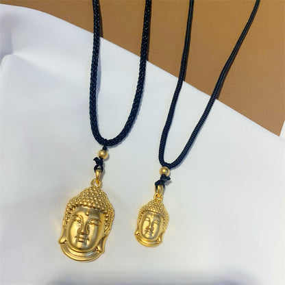 Mythstone Gold Buddha Copper Wealth Necklace Pendant