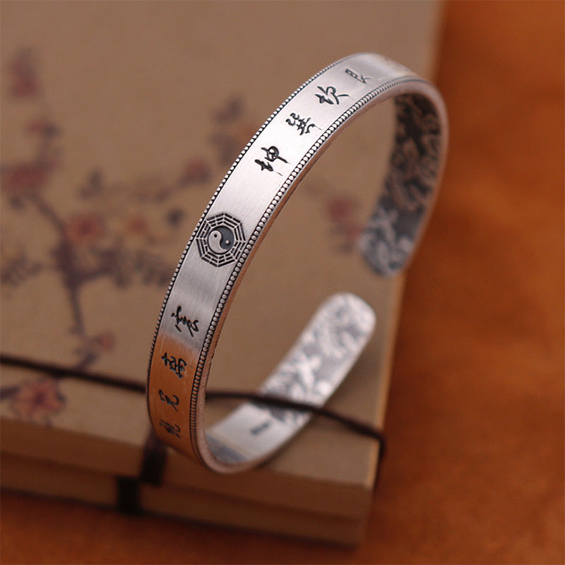 Mythstone 999 Sterling Silver Bagua Yin Yang Balance Bracelet