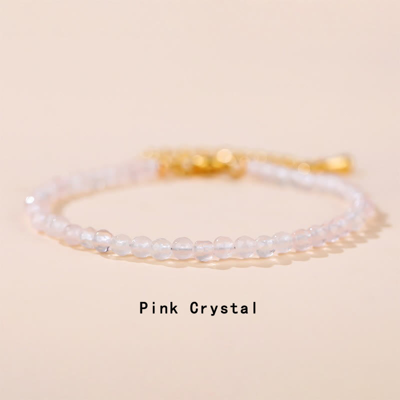 Pulsera de cadena curativa de turmalina de cristal rosa, prehnita, peridoto, lazurita y cuarzo fresa Mythstone 