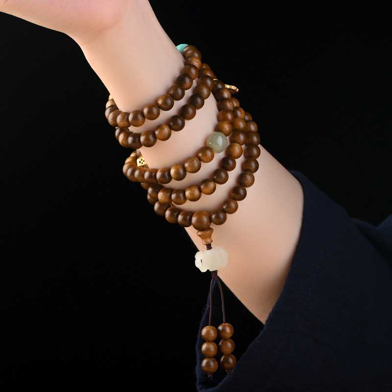 Mythstone Tibetan Rosewood Protection Calm Bracelet Mala