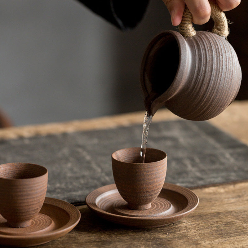 Mythstone Handcrafted Retro Brown Ceramic Teacup Kung Fu Tea Cup