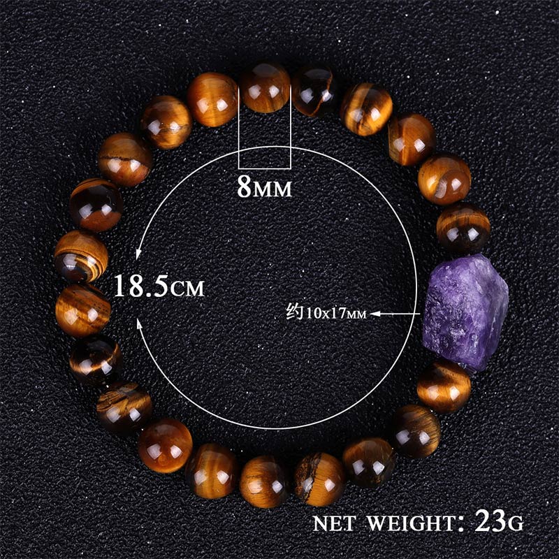 Pulsera de protección con piedra de ojo de tigre tibetano Mythstone