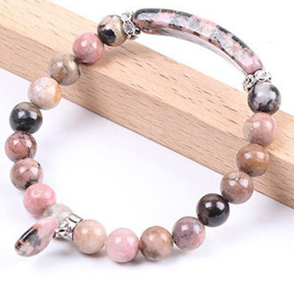 Mythstone Natural Quartz Love Heart Healing Beads Bracelet