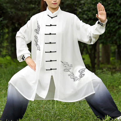 Mythstone Auspicious Clouds Gradient Meditation Prayer Spiritual Zen Tai Chi Qigong Practice Women's Clothing Set