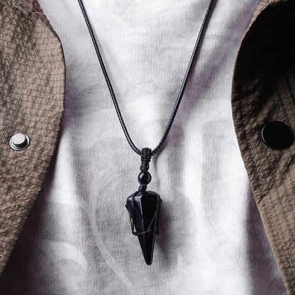 Mythstone Natural Stone Pointed Pendant Necklace