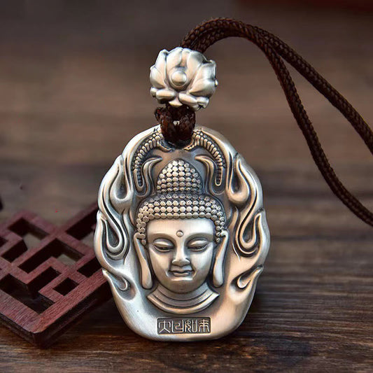 Mythstone Chinese Zodiac Natal Buddha Om Mani Padme Hum Lotus Compassion Necklace Pendant