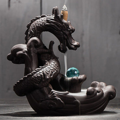 Mythstone Tibetan Dragon Protection Incense Burner Decoration