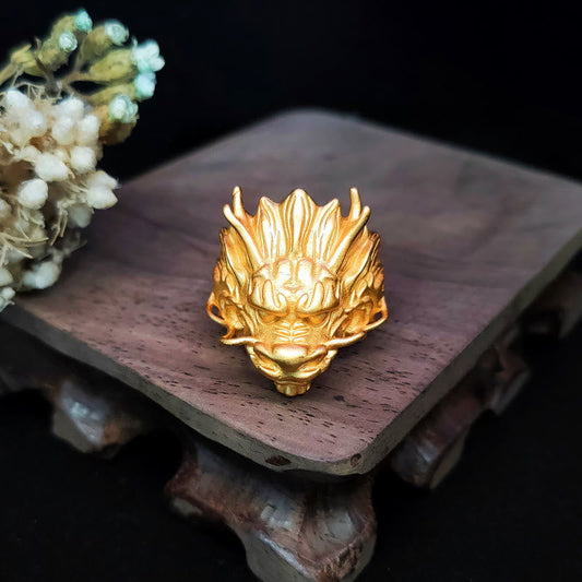 Mythstone Golden Dragon Luck Protection Ring