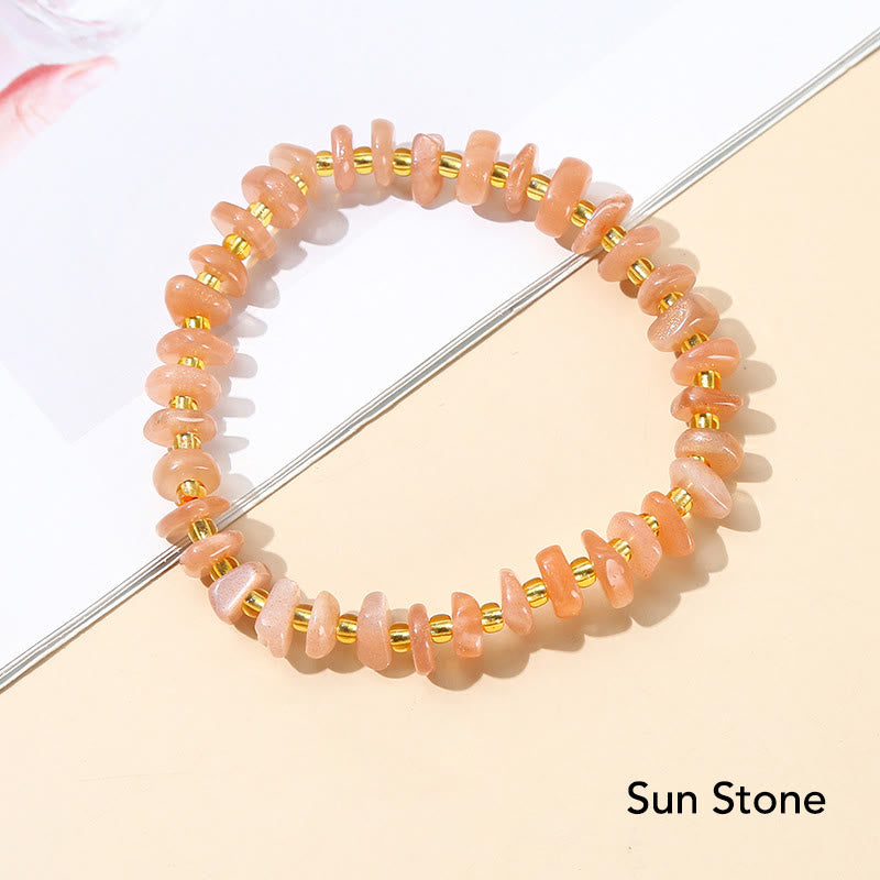 Mythstone Natural Irregular Shape Stone Crystal Meditation Balance Bracelet