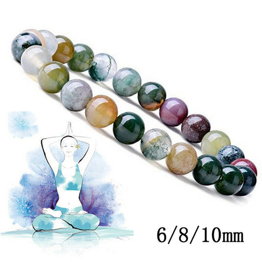 Mythstones  India Agate Beads Luck Yoga Bracelet