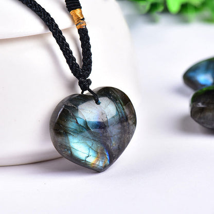 Mythstone Labradorite Love Heart Support Necklace Pendant