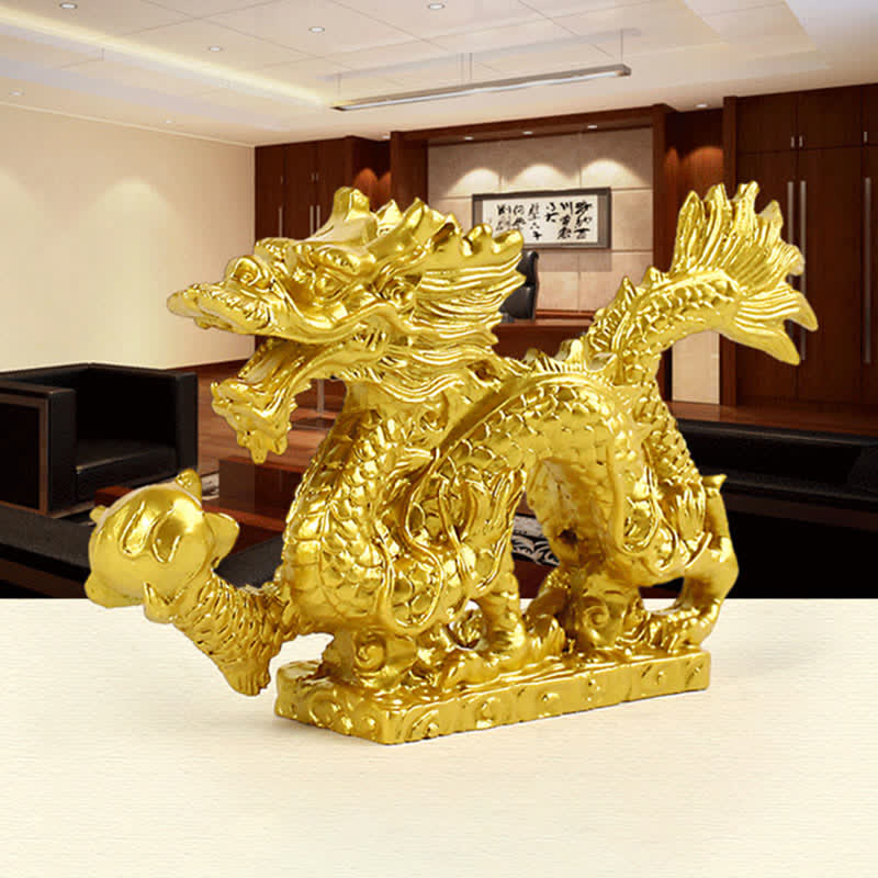 Mythstone Feng Shui Dragon Auspicious Cloud Wealth Luck Decoration