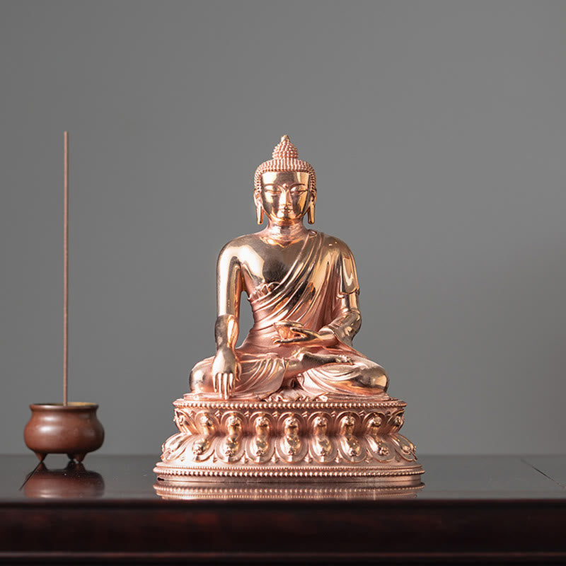 Mythstone Gautama Shakyamuni Buddha Figurine Serenity Copper Statue Home Decoration