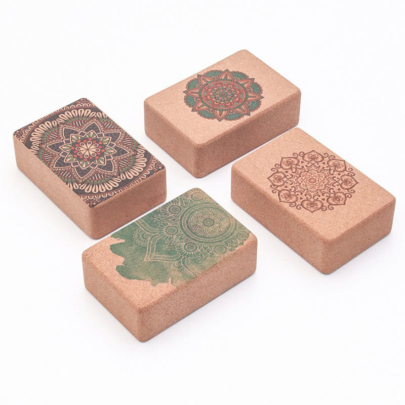 Mythstone Tibetan Mandala Mindful Yoga Cork Block