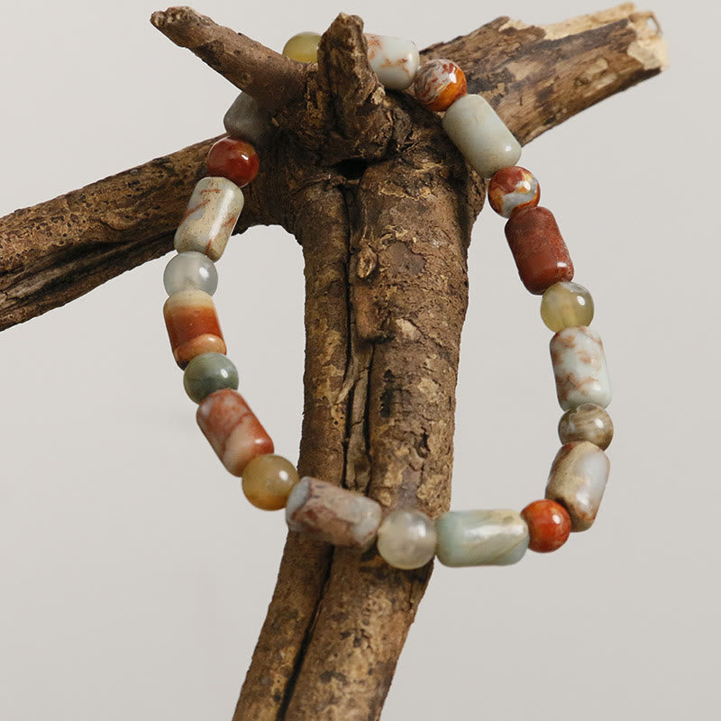 Mythstone Natural Stone Sea Sediment Jasper Agate Protection Bracelet