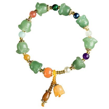 Mythstone Green Aventurine Magnolia Flower Luck Bracelet