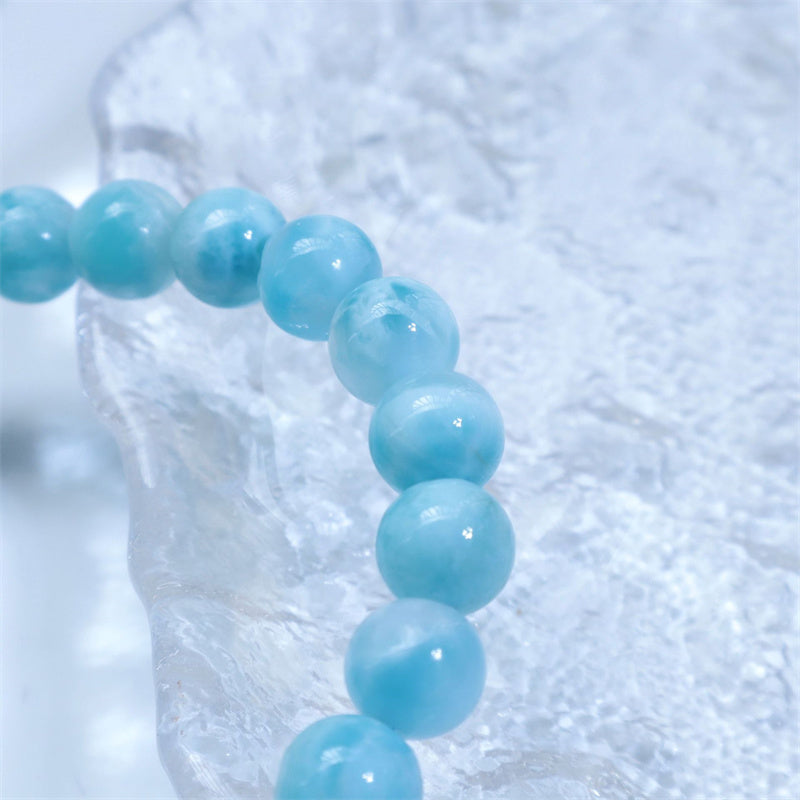 Pulsera de la confianza y la sabiduría de larimar natural Mythstone 