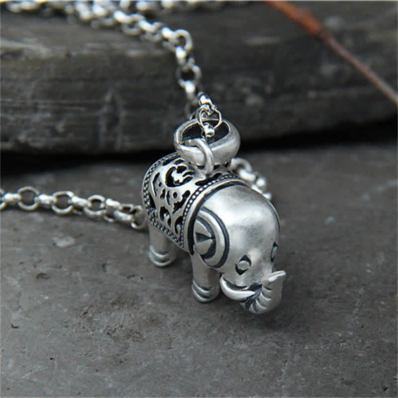 Mythstone 990 Sterling Silver Elephant Strength Necklace Pendant