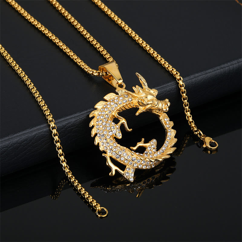 Mythstone Chinese Zodiac Dragon Pattern Success Necklace Pendant