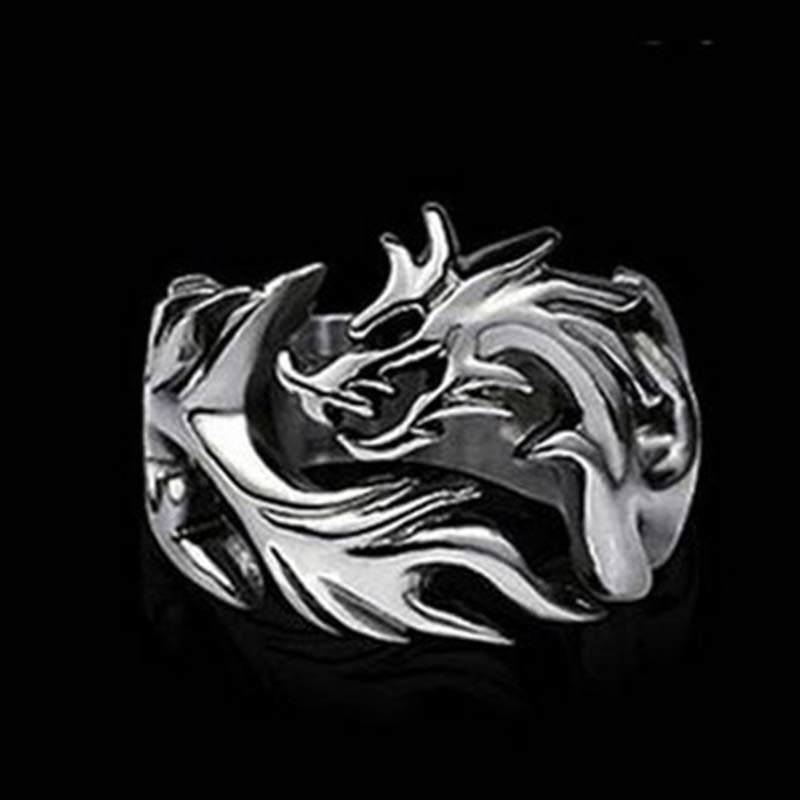 Mythstone Dragon Pattern Protection Strength Adjustable Ring