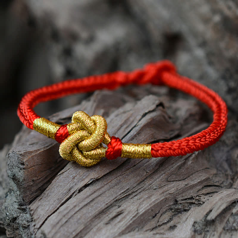 Pulsera trenzada con nudo chino de diseño simple hecha a mano Mythstone