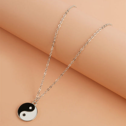 Mythstone 2Pcs Yin Yang Harmony Balance Necklace Pendant