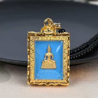 Obsidian Buddha Serenity Pendant Necklace