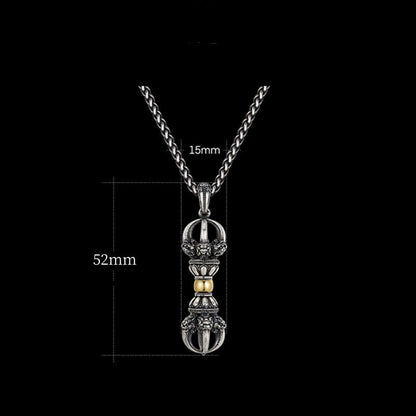 Mythstone Tibetan Dorje Vajra Design Wealth Necklace Pendant