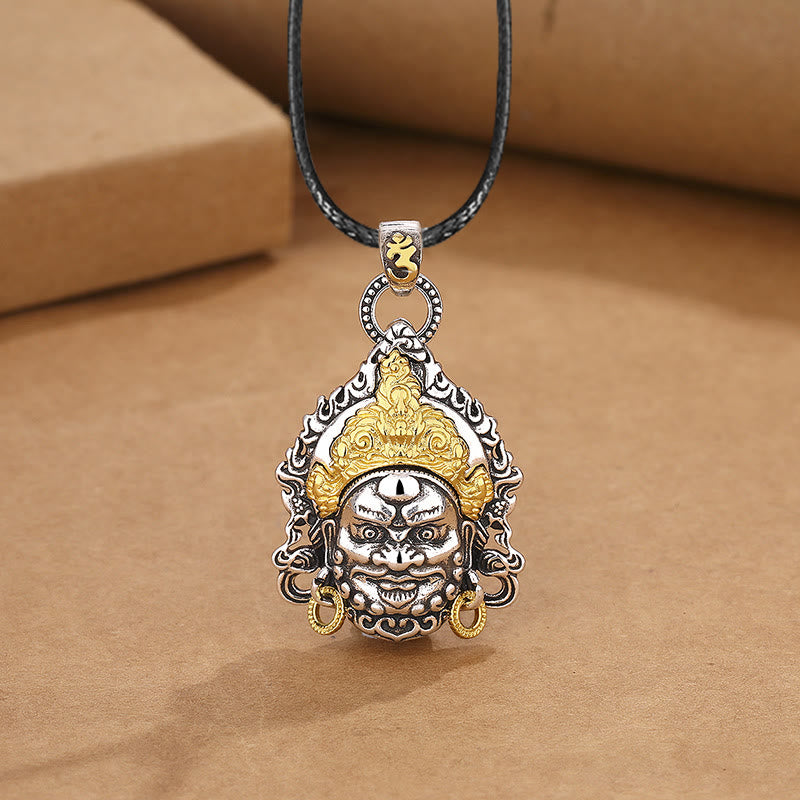 Colgante de collar de cobre con amuleto de la suerte del dios de la riqueza amarillo Mythstone