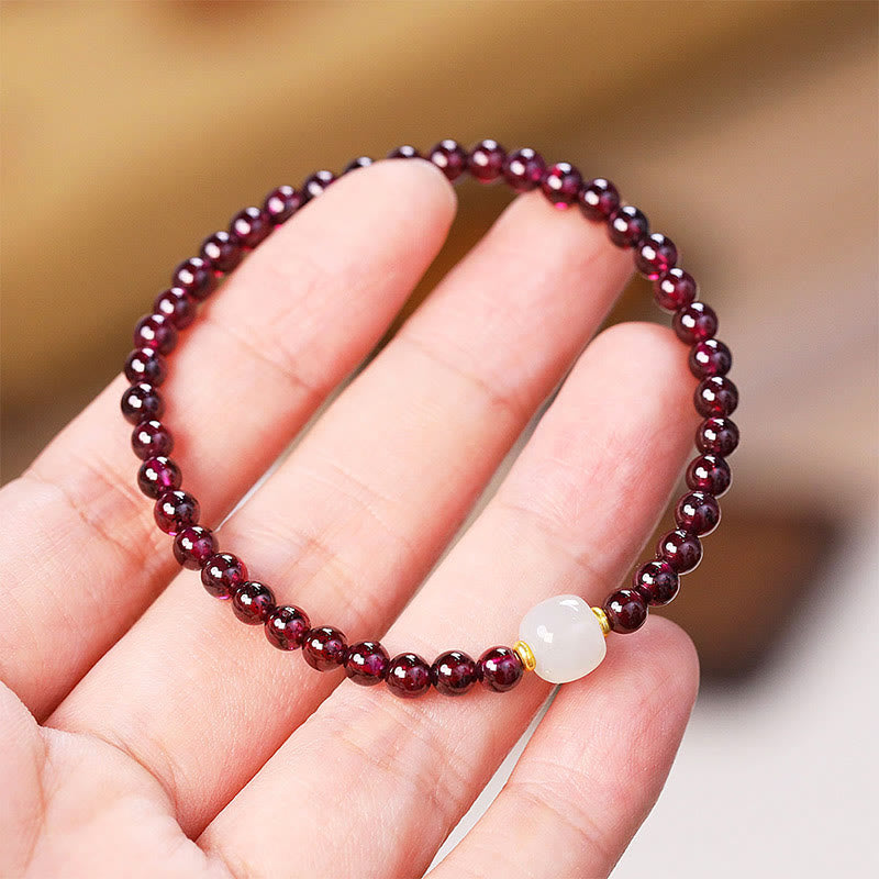 Mythstone Natural Garnet Jade Bead Purification Bracelet