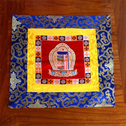 Mythstone Prayer Altar Mat Meditation Strength Endless Knot Vajra Man-Bcu Kalachakra Auspicious Symbols