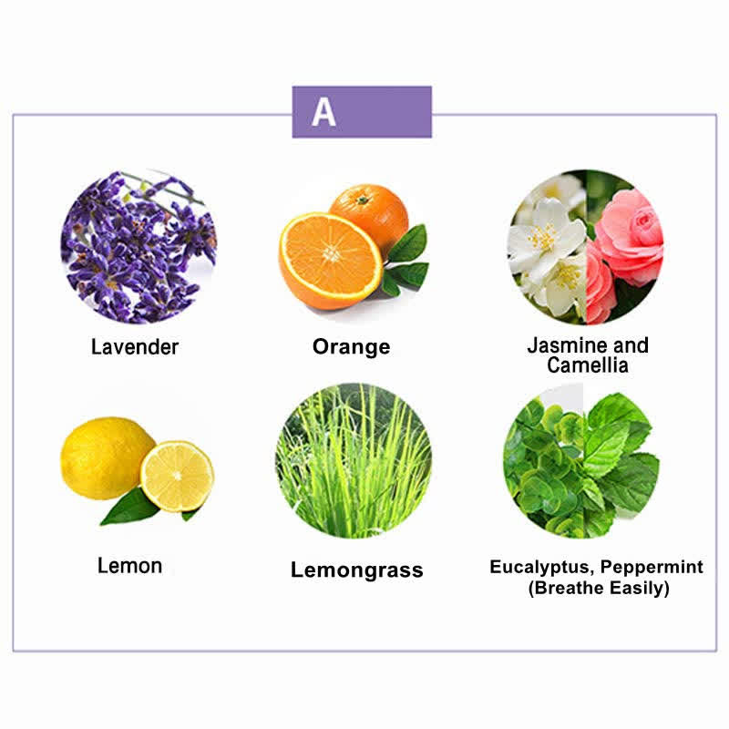 Mythstone - Juego de 6 aceites esenciales calmantes para aromaterapia, curación, lavanda, naranja, jazmín y limoncillo 