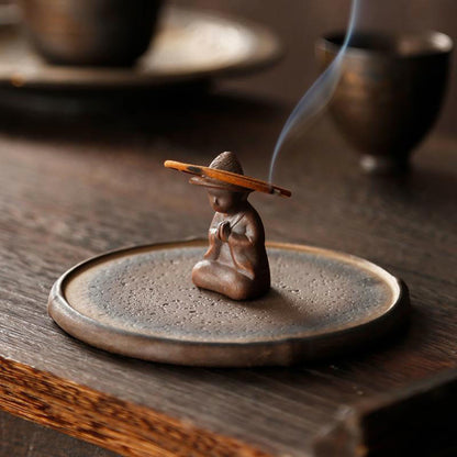 Mythstone Small Person Meditation Ceramic Spiritual Healing Incense Burner