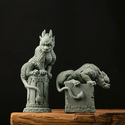 Mythstone Feng Shui Standing Sitting Dragon Success Luck Home Decoration