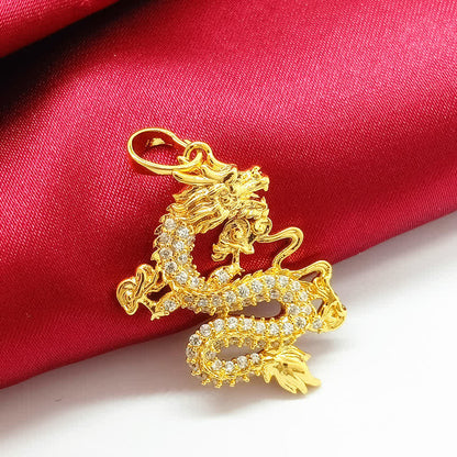 Mythstone Gold Dragon Protection Necklace Pendant