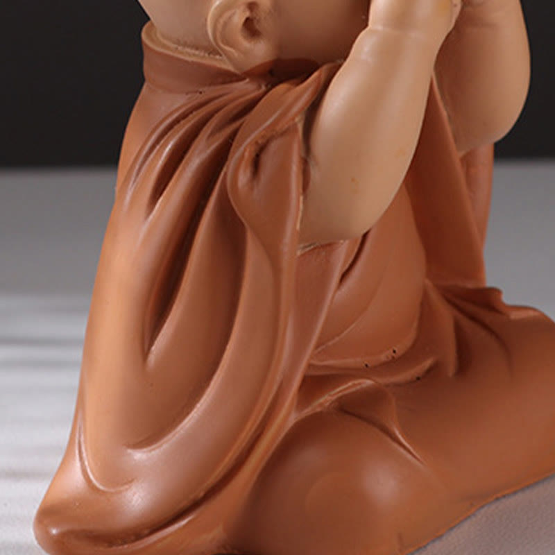 Mythstone Small Mini Meditation Praying Monk Serenity Resin Home Decoration