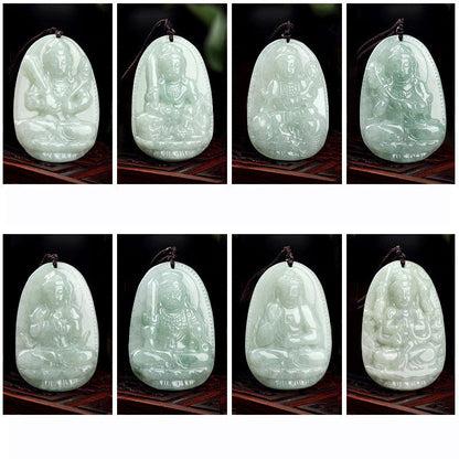 Colgante de jade de Buda natal del zodíaco chino con piedra mitológica que representa la prosperidad y la riqueza