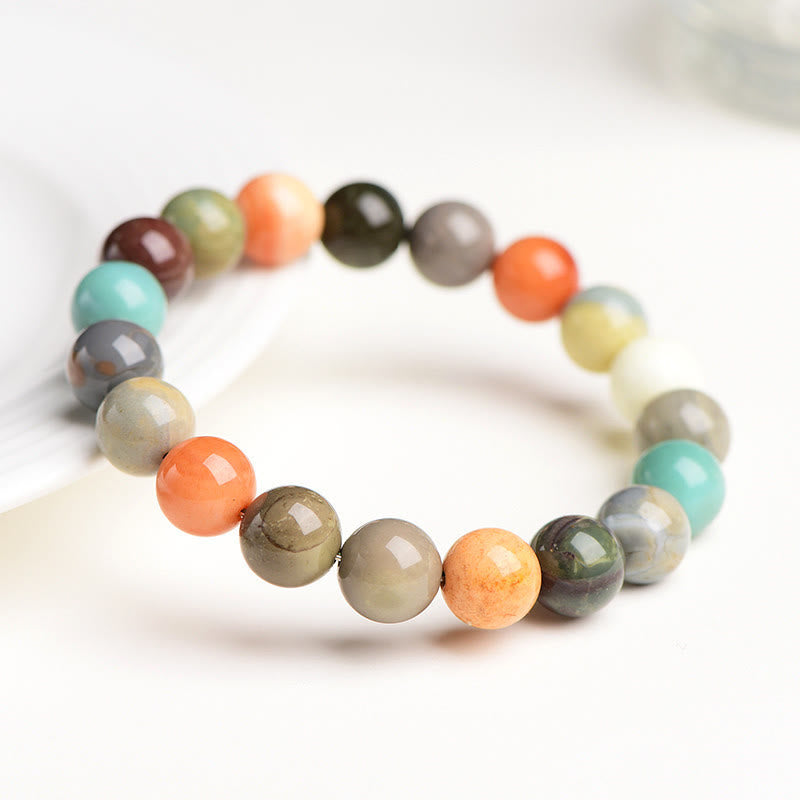 Mythstone Natural Colorful Alashan Agate Confidence Bracelet