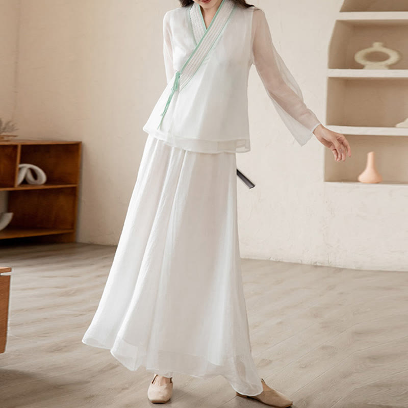 Mythstone Retro Prayer Zen Spiritual Meditation Practice Chiffon Clothing Women's Set